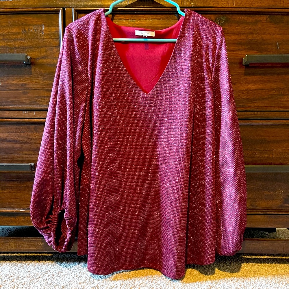 Sparkly Burgundy Blouse